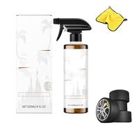 Potente spray limpiador de ruedas y neumáticos, espuma de bombardero de frenos para llantas y neumáticos, 120 ml, limpiador multiusos para exteriores, seguro en todos los tipos de neumáticos (1 unidad