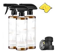Potente spray limpiador de ruedas y neumáticos, espuma de bombardero de frenos para llantas y neumáticos, 120 ml, limpiador multiusos para exteriores, seguro en todos los tipos de neumáticos (3