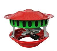 Potente ventilador de chimenea de 100 W para extracción de humo de chimenea, construcción de metal rojo, funcionamiento silencioso, compatible con estufas de leña, hogueras y calderas, fácil