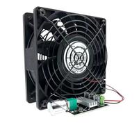 Potente ventilador de refrigeración for PC de ordenador de 120mm, 12cm, 12V con controlador de velocidad PWM, ajustable 6-28V 3A, 120X120X38mm 12V de alta velocidad