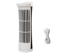 Potente ventilador de torre sin aspas de flujo de aire con alimentación USB y luces LED integradas, ajustable a dos velocidades para una refrigeración cómoda en interiores (blanco)