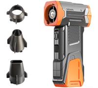 Potente ventilador turbo de 130000 RPM de mano con linterna LED, control continuo esencial de viaje USB-C 7,7 x 4,5 x 14,8 cm (naranja)