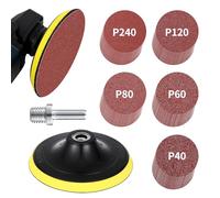 PotentForce lijas 125mm Kit: Discos Lija 125mm con M14 Rosca,50 papel lija. discos de lijado granos 10x40/60/80/120/180.Adecuado para lijadora angular/pulidora taladro-Pulido/Desbarbado