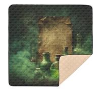 Potion & Pumpkin - Alfombra de juego antideslizante grande para actividades de bebé para piso, impermeable, alfombra de juego de viaje para bebés, niños pequeños, 50 x 50 pulgadas