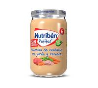 Nutribén Potitos Sin Almidones Menestra de verduras con jamón y ternera +6m 235g