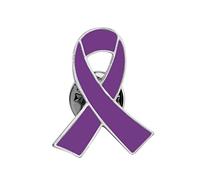 POTIY Alfileres de concienciación de cinta morada para el Alzheimer Violencia Doméstica Lupus Epilepsia Sobreviviente Regalo Memorial, S, Latón, Sin gemas.