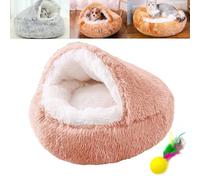 POTKFMN Lapcatz Nest Bed, Cat Nest Bed, Hooded Cat Bed, Small Dog Nest Bed, Warm Soft Calming Dog Cat Nest Puppy Bed with Cozy Sponge Non-Slip Bottom For Small Pets (Khaki,40cm)
