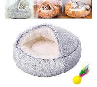 POTKFMN Lapcatz Nest Bed, Cat Nest Bed, Hooded Cat Bed, Small Dog Nest Bed, Warm Soft Calming Dog Cat Nest Puppy Bed with Cozy Sponge Non-Slip Bottom For Small Pets (Blue,65cm)