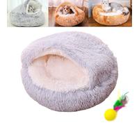 POTKFMN Lapcatz Nest Bed, Cat Nest Bed, Hooded Cat Bed, Small Dog Nest Bed, Warm Soft Calming Dog Cat Nest Puppy Bed with Cozy Sponge Non-Slip Bottom For Small Pets (Light Grey,65cm)