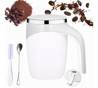POTKFMN Taza de Café con Agitador Automático, Taza Mezcladora Automática Recargable, Taza Agitadora Automática Eléctrica Fun, Taza de Café Auto Removible, para Café Té (White)