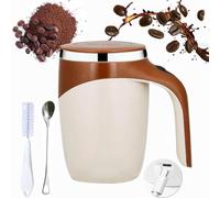 POTKFMN Taza de Café con Agitador Automático, Taza Mezcladora Automática Recargable, Taza Agitadora Automática Eléctrica Fun, Taza de Café Auto Removible, para Café Té (Brown)