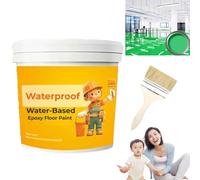POTKFMN Waterproof Water-Based Epoxy Floor Paint, 300g Quick Dry Anti Slip Water Based Floor Paint, Waterproof Concrete Floor Paint for Garage, Kitchen or Industrial Factory (Green)