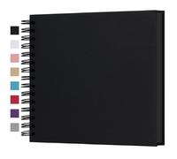 potricher Álbum de fotos de 20 x 20 cm, 80 páginas de papel kraft grueso en blanco, libro de recuerdos para boda y aniversario familiar (negro, 20 cm)