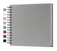 potricher Álbum de fotos de 8 x 8 pulgadas, de tapa dura, papel kraft en blanco, gris, para bodas y aniversarios (gris, 8 pulgadas)