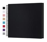 potricher Álbum de fotos grande de 30,5 x 30,5 cm, 80 páginas de papel kraft grueso en blanco, libro de recuerdos para bodas y aniversarios familiares (negro, 30,5 cm)