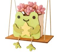 Pots de Plante Mignons | Décoration d'Intérieur en Bois Mignon et Amusant,Pot de Plantation Balancelle Grenouille pour Extérieur | Pour Intérieur Extérieur Balcon Bureau Jardin Salon Chambre Décoratio
