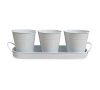 Pots For Plants,3 Pieces Modern Planting Container, Smart Water Management: - with Detachable Tray Metal Planter Pots,for Vanilla Kitchen Watering Drainage Nursery Garden Outdoor Porch Plants