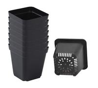 Pots For Seedlings - 50pcs Square Black 5.5cm 7cm 10cm | Seedling Starter Pots with Drainage Holes Nursery Pot Set | For Plants Vegetables Fruits Gardening Use