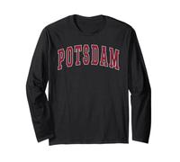 Potsdam New York Souvenir College Style Red Text Manga Larga