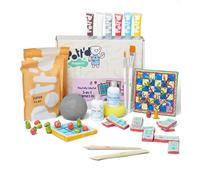 Pott'd Mini kits de cerámica | Kit de cerámica de arcilla seca al aire para adultos | Incluye pinturas, pinceles y herramientas de alfarería | Tutorial paso a paso en línea gratuito | Perfecto para
