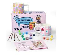 Pott'd Paintables Paint Your Own Mug Kit - Kit de pintura de tazas para adultos Kit de pintura de cerámica para adultos incluye tazas, pinturas, pinceles, paño y guía de inspiración para pintar