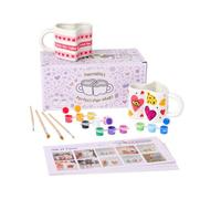 Pott'd Paintables Tazas Pareja Perfecta. Kit de Pintura para Tazas con Forma de Corazón para Parejas Incluye Pinturas para Cerámica, Pinceles y Guía de Inspiración para Citas o Regalos de San Valentín