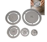 Pottery Foot Ring Tool Set, 5 Pack Clay Base Aligner For Ceramics, Foot Ring Template Tool For Pottery Bowls And Cups DIY Projects (Gray)