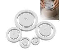 Pottery Foot Ring Tool Set, 5 Pack Clay Base Aligner For Ceramics, Foot Ring Template Tool For Pottery Bowls And Cups DIY Projects (White)