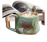 Pottery Mugs Handmade - 250ml Rustic Ceramic Coffee Cup, Artisanal Stoneware, Hand-Thrown Aesthetic Tea Mug, Textured Pottery Drinkware | for Lattes Espresso Hot Chocolate Lovers