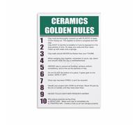 Pottery Studio Basics Poster, Ceramics Golden Rules & Essential Techniques, Educational Canvas Wall Art for Artist Studio or Classroom(Unframed,16x24inch(40x60cm))