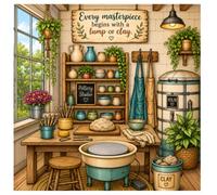 Pottery Studio Day: A Mindful Adult Coloring Book Inspired by the Joy of Pottery