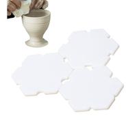 Pottery Trimming Ribs, 3pcs Clay Shaping Tool Set, 2.56x2.76x0.2in Sculpting Tool with Round Square V Edges Design, Resin Pottery Tools, Soft Finishing Clay Ribs, Pot Tools for Studio Use