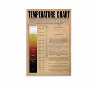 Pottery Workshop Decor Firing Temperature Guide Chart Canvas Wall Art Print for Studio Maker Space(Framed,16x24inch(40x60cm))