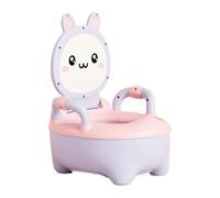 Potty Chair, Animal-Themed Training Toilet Seat with Urine Guard, Back Support & Non-Skid Bottom, Comfortable Potty Trainer with Handles for Boys & Girls 6-60 Months, Duck, Rabbit