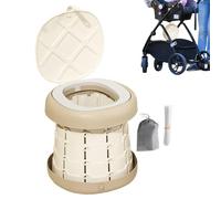 Potty para niños - 10.55 pulgadas de baño pequeño para niños, portátil con diseño sin deslizamiento, entrenador de baño para viajes, acampar, parque infantil, hotel, parque, pp y colfre de PU, marrón