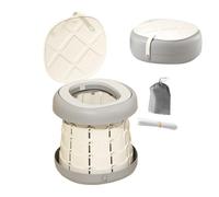 Potty para niños - 10.55 pulgadas de baño pequeño para niños, portátil con diseño sin deslizamiento, entrenador de baño para viajes, acampar, parque infantil, hotel, parque, pp y colfre de PU, marrón