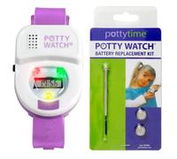 Potty Time: The Original Orty Watch | Resistente al agua para lavado de manos (temporizadores automáticos con música para recordatorios suaves), morado + kit de batería