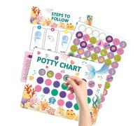 Potty Training Chart | 21,59 x 27,94 cm Potty Training Chart, Reusable Magnetic Star Stickers | For Teacher, Classroom, School And Office, Girls-Boys