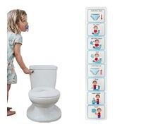 Potty Training Visual - Toilet Routine Chart for Kids | Laminated Sticker Board with Step by Step Icons, Bathroom Monitoring Aid for Independence Learning Home Preschool Special Education Classroom