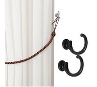 POTUBI Abrazaderas for Cortinas de Estilo Moderno, aleación Zinc, con Ganchos curvos, Color Blanco(Black)