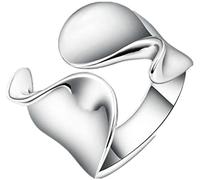 POTUBI Anillo abierto con forma de letra S, ajustable for el pulgar, tono plateado, for niñas y mujeres, cumpleaños