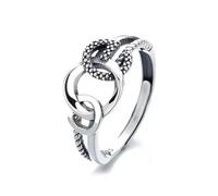 POTUBI Anillo circular de plata esterlina, anillo retro, anillo de dedo índice de plata esterlina, anillo de moda, anillo de aniversario, joyería, regalo for mujeres y hombres.