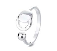 POTUBI Anillo de apertura de plata de ley 925 for hombre y mujer, clásico, sencillo, ajustable, for dedo índice, hipoalergénico, regalo de joyería de amor.