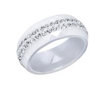 POTUBI Anillo de cerámica de lujo de 8 mm de ancho for bodas de mujeres modernas. Anillos de cerámica for bodas. Anillos for mujeres.(White,8)