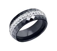 POTUBI Anillo de cerámica de lujo de 8 mm de ancho for bodas de mujeres modernas. Anillos de cerámica for bodas. Anillos for mujeres.(Black,10)