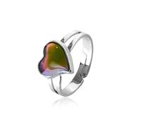 POTUBI Anillos de humor que cambian de color, fluorescentes, termocrómicos, accesorios for disfraces, múltiples formas, recuerdos de fiesta de cumpleaños for hombres, guitarra(Slanting Heart)