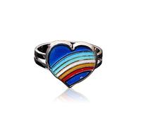 POTUBI Anillos de humor que cambian de color, fluorescentes, termocrómicos, accesorios for disfraces, múltiples formas, recuerdos de fiesta de cumpleaños for hombres, guitarra(Rainbow Heart)