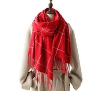 POTUBI Bufanda de invierno for mujer, cálida, gruesa, a cuadros, chal viaje, pañuelo for el cuello, 200 x 60 cm(7)