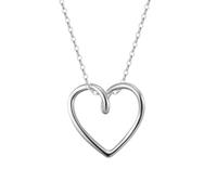 POTUBI Collar de corazón de Plata esterlina S925 for Mujer, Bonito y Delicado Colgante de Amor, Gargantilla, Cadena de Moda, joyería, Regalos de cumpleaños for Ella.(Platinum)