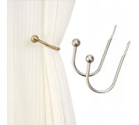 POTUBI Ganchos for Sujetar Cortinas, de Cabeza Redonda, aleación Aluminio, en Forma U, for Colgar la Pared, Color Dorado(Silver)
